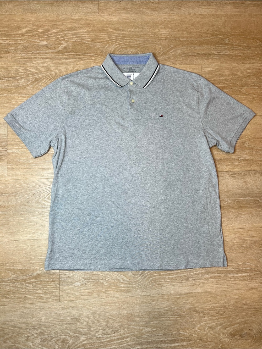 Tommy Hilfiger, Gray Short Sleeve Collared Polo Pullover T-shirt, Men’s Size XXL